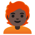 person, dark skin tone, red hair